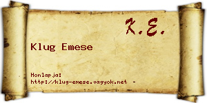 Klug Emese névjegykártya